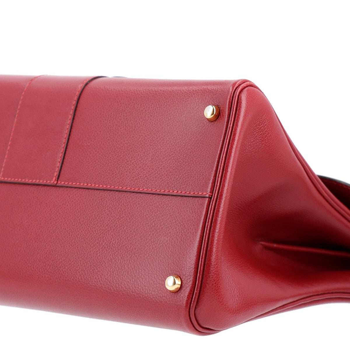 Calfskin Satchel Bag - Red