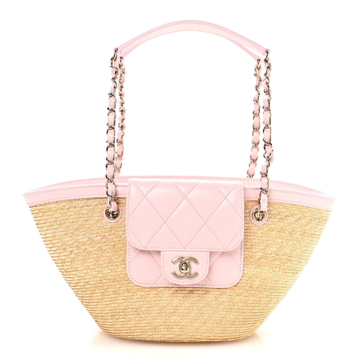 Small Lambskin Tote Bag - Beige