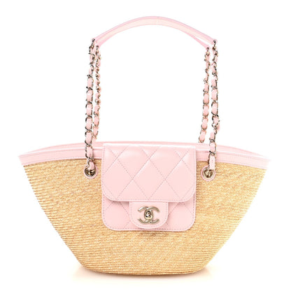 Small Lambskin Tote Bag - Beige