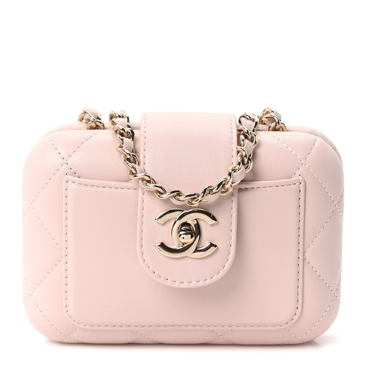 Mini Quilted Lambskin Handbag - Pink