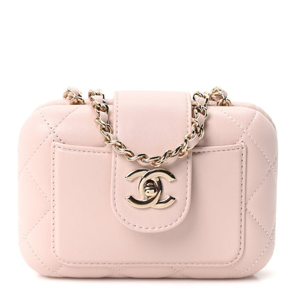 Mini Quilted Lambskin Handbag - Pink
