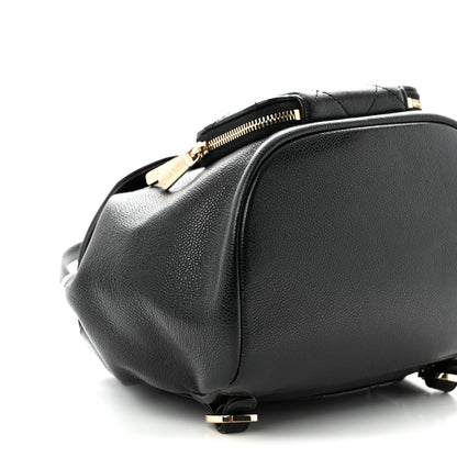 Mini Quilted Caviar Backpack - Black