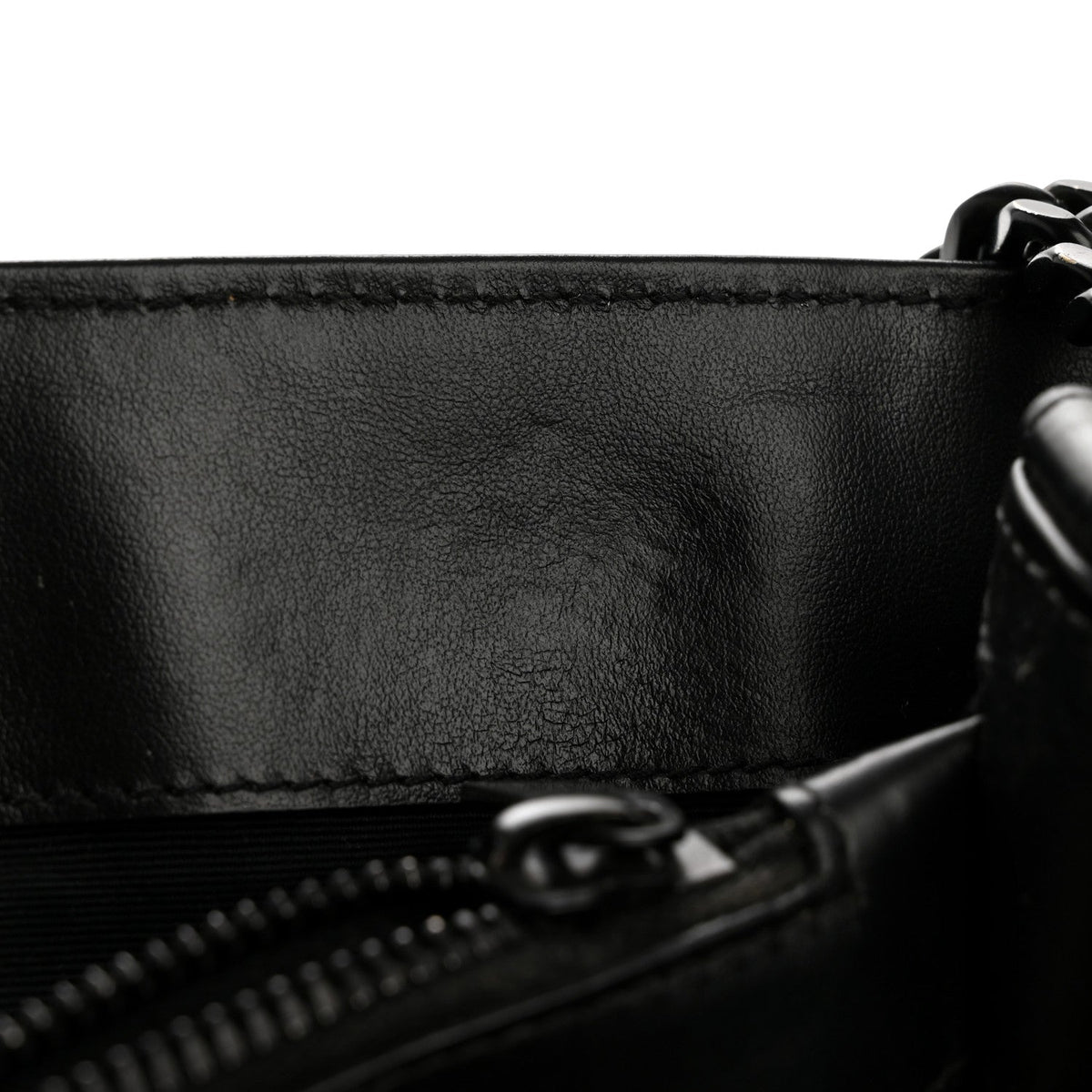Large Quilted Calfskin Satchel Bag - Black
