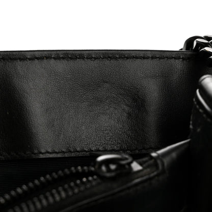 Large Quilted Calfskin Satchel Bag - Black