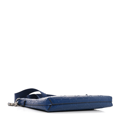 Medium Calfskin Pouch - Blue