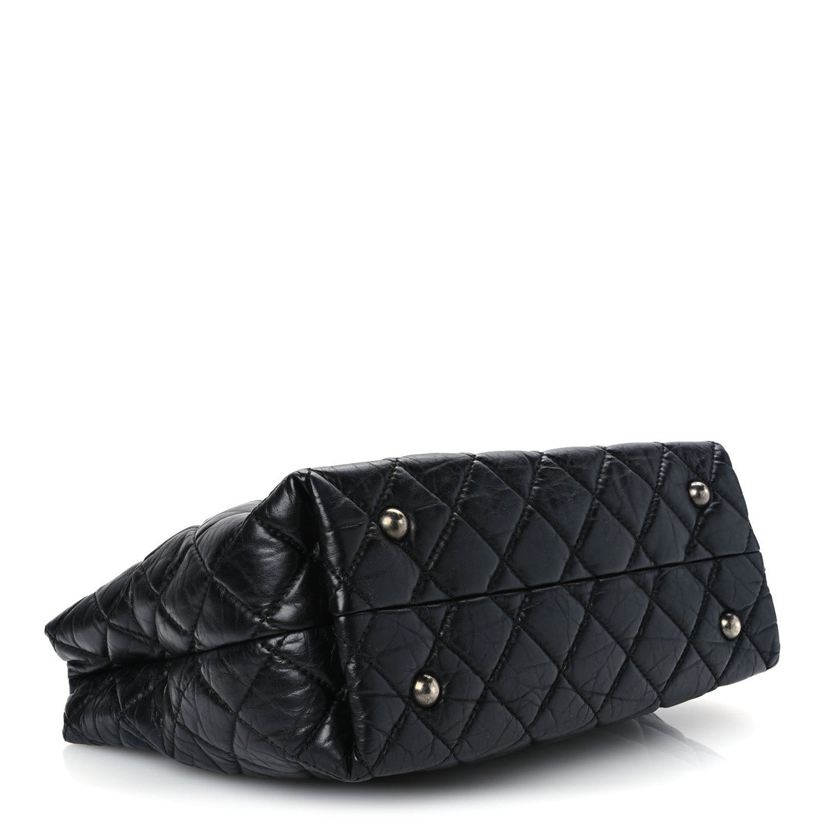 Quilted Calfskin Tote Bag - Black