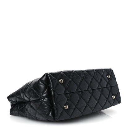 Quilted Calfskin Tote Bag - Black