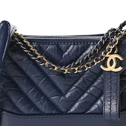 Small Quilted Calfskin Hobo Bag - Blue