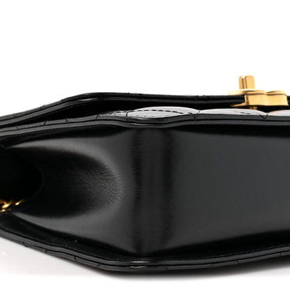 Quilted Calfskin Flap Shoulder Bag - Black