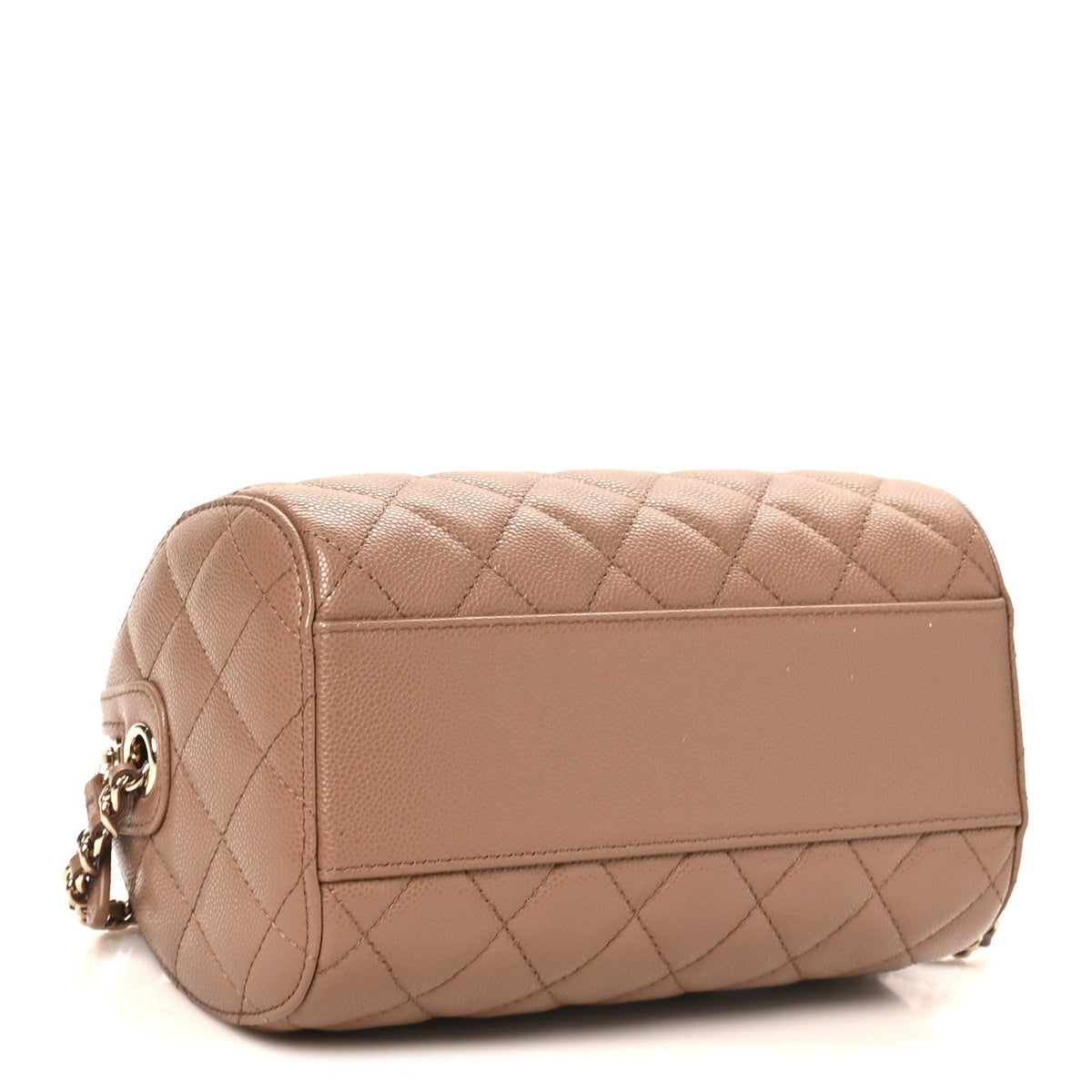 Quilted Caviar Clutch Bag - Brown