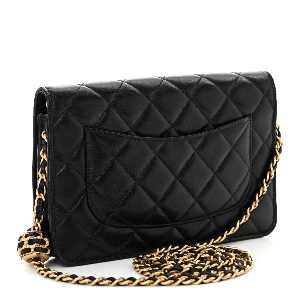 Quilted Lambskin Wallet Bag - Black