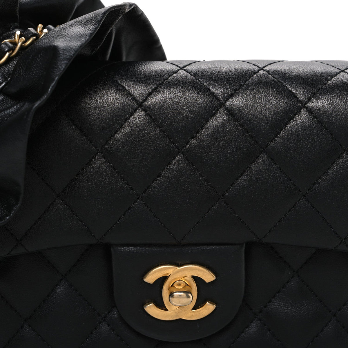Mini Quilted Lambskin Flap Shoulder Bag - Tan