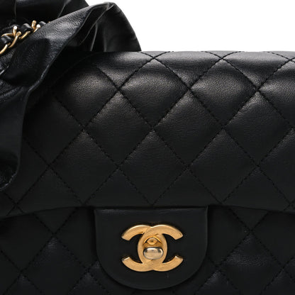 Mini Quilted Lambskin Flap Shoulder Bag - Tan