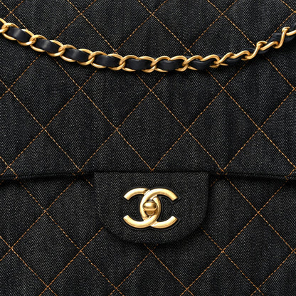 Quilted Flap Shoulder Bag - Blue