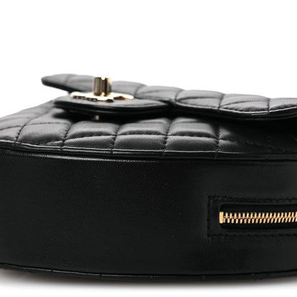 Large Quilted Lambskin Handbag - Black