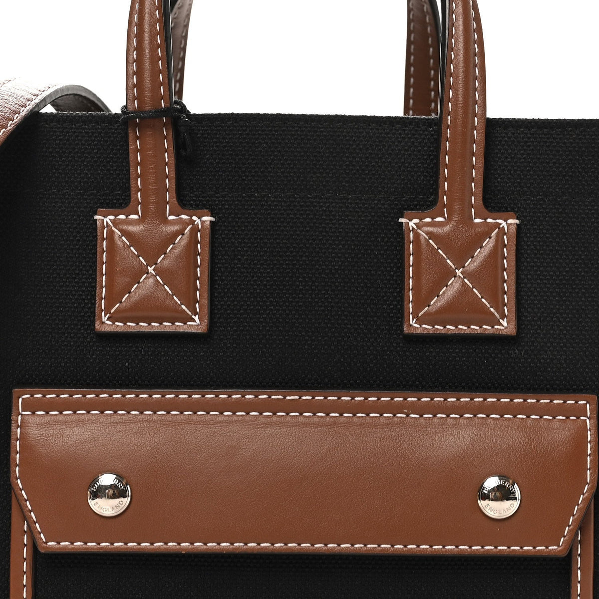 Mini Calfskin Canvas Tote Bag - Black