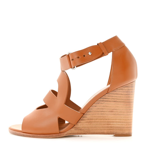 Calfskin Merryl Wedge Sandals Naturel