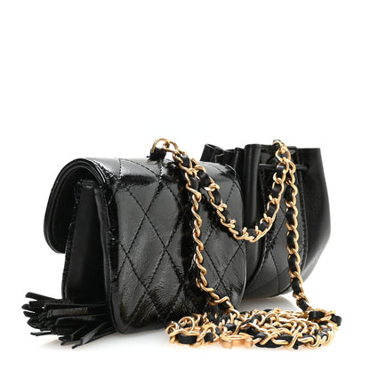 Quilted Lambskin Clutch Bag - Black