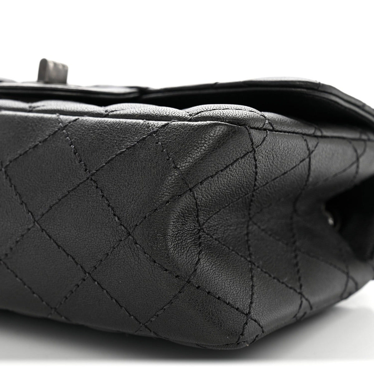 Mini Quilted Sheepskin Flap Shoulder Bag - Grey