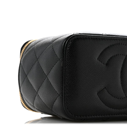 Quilted Caviar Handbag - Black