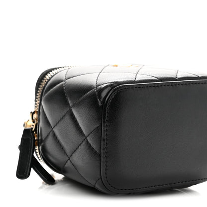 Mini Quilted Lambskin Handbag - Black