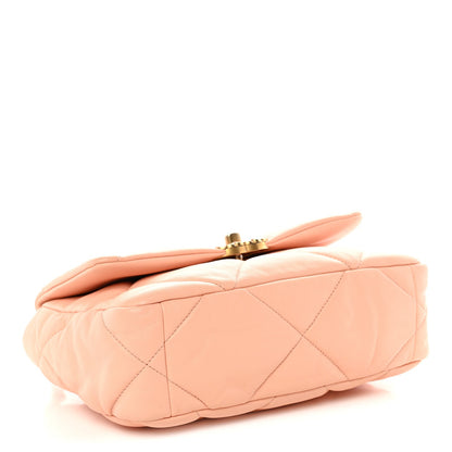 Medium Quilted Goatskin Flap Shoulder Bag - Pink