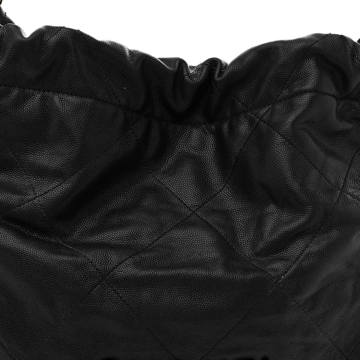 Small Quilted Caviar Handbag - Black