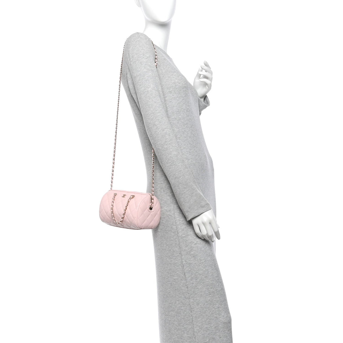 Quilted Caviar Clutch Bag - Pink