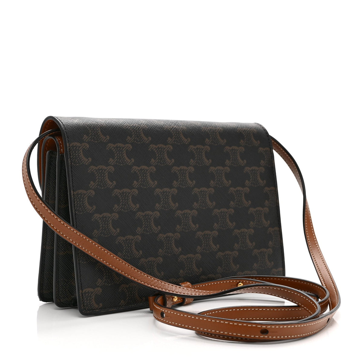 Lambskin Canvas Wallet Bag - Tan
