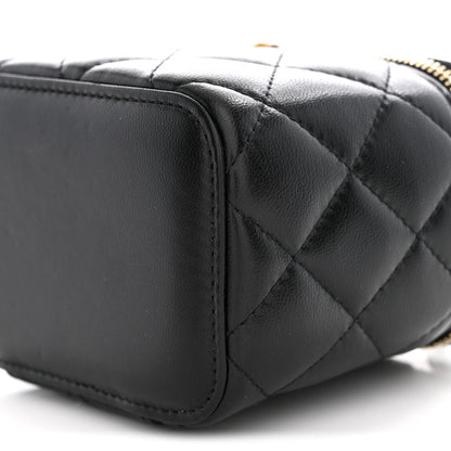 Mini Quilted Lambskin Handbag - Black
