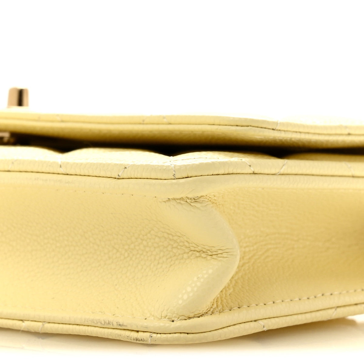 Quilted Caviar Wallet Bag - Yellow