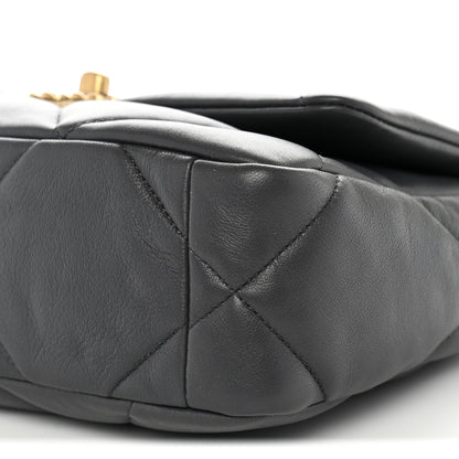 Medium Quilted Lambskin Flap Shoulder Bag - Grey
