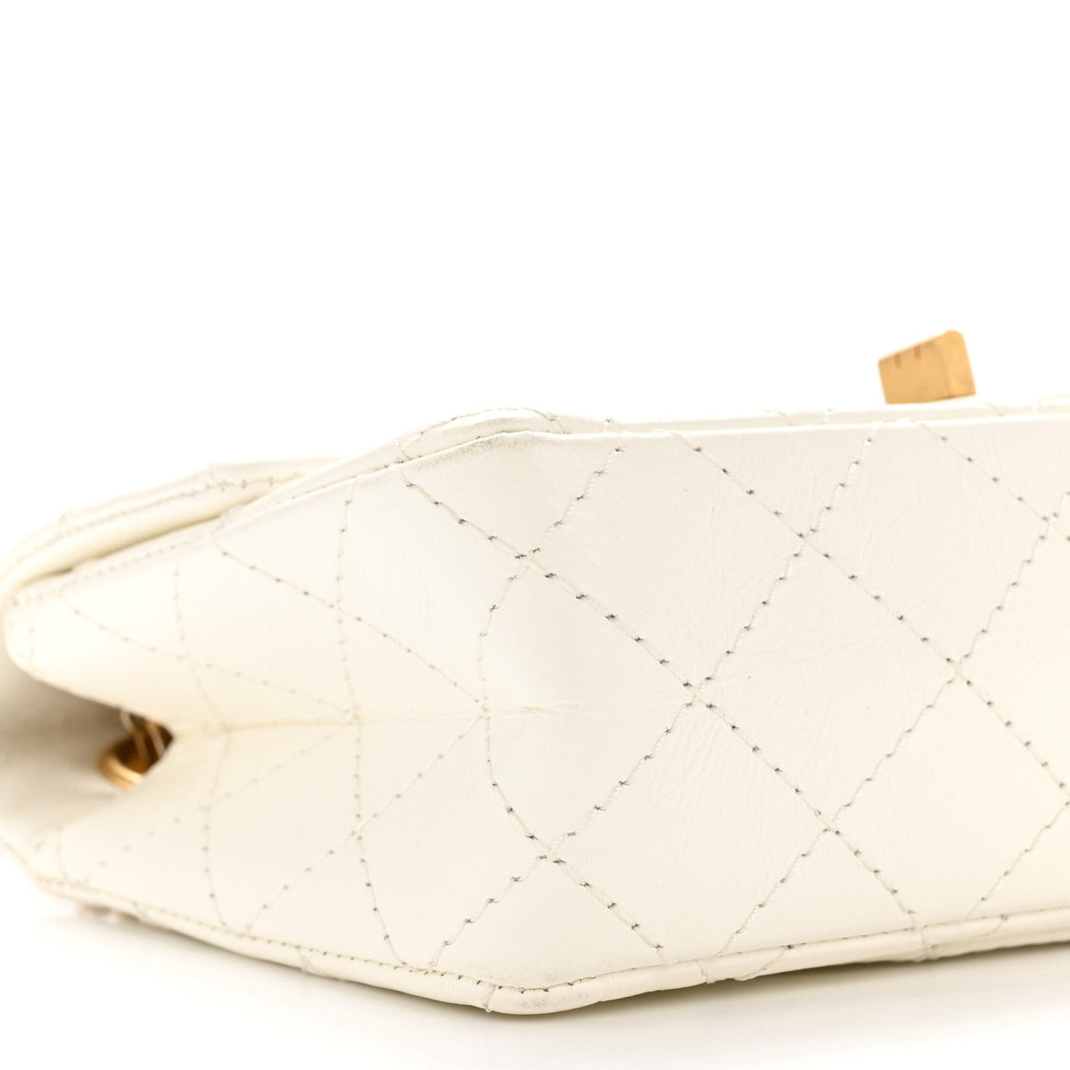 Mini Quilted Calfskin Flap Shoulder Bag - White