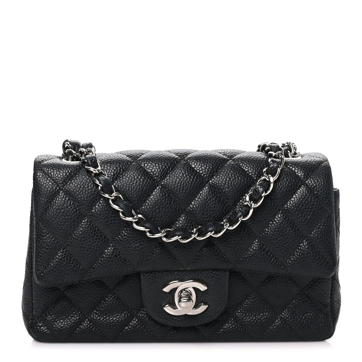 Mini Quilted Caviar Flap Shoulder Bag - Tan
