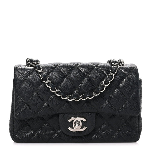 Mini Quilted Caviar Flap Shoulder Bag - Tan