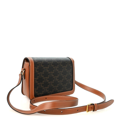 Calfskin Canvas Handbag - Tan