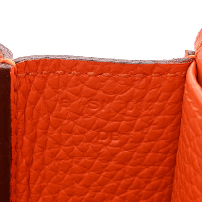 Taurillon Clemence Halzan 25 Orange Mini Handbag