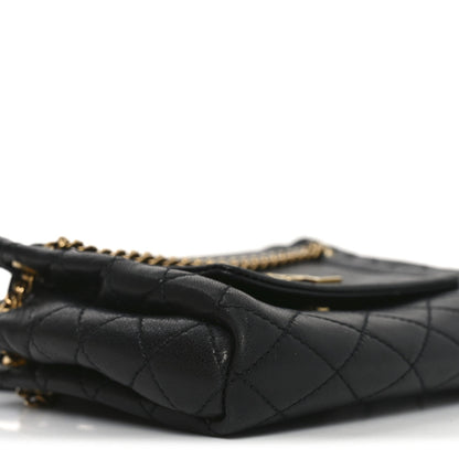Mini Quilted Lambskin Handbag - Black