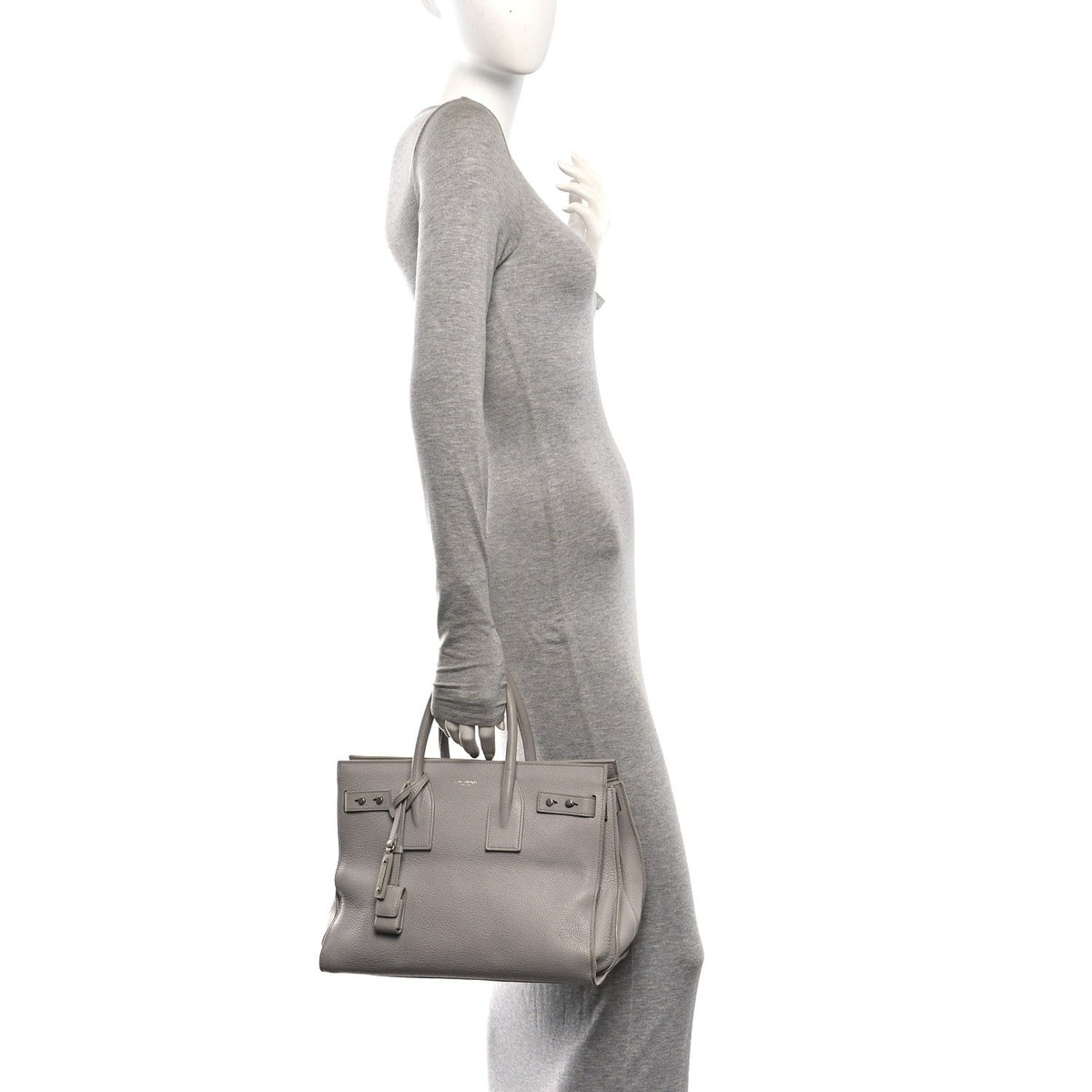 Small Calfskin Handbag - Grey