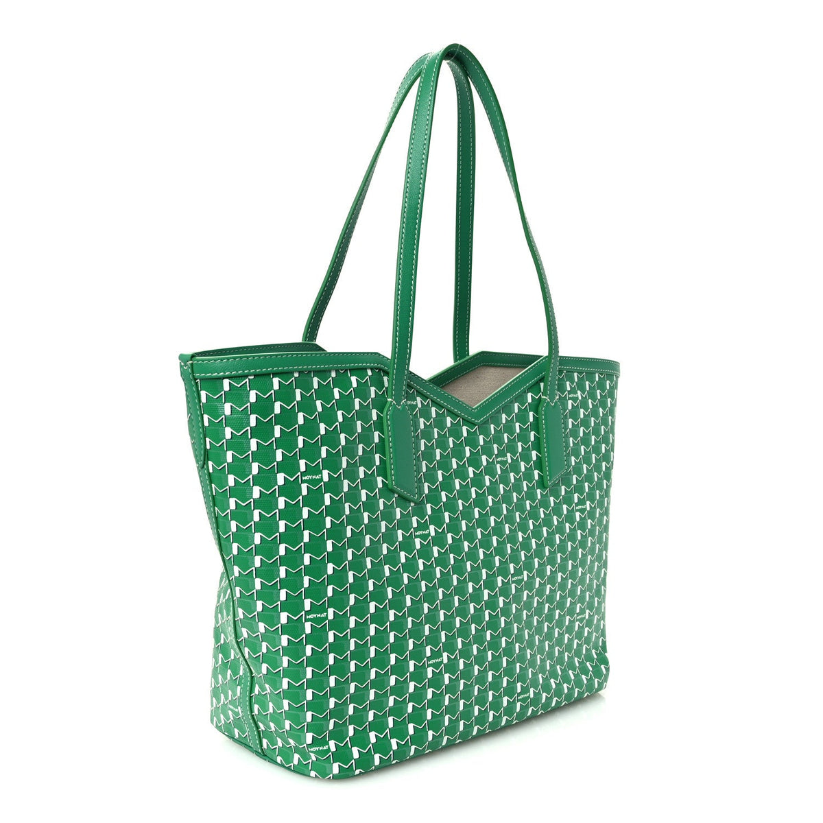 Calfskin Canvas Tote Bag - Green