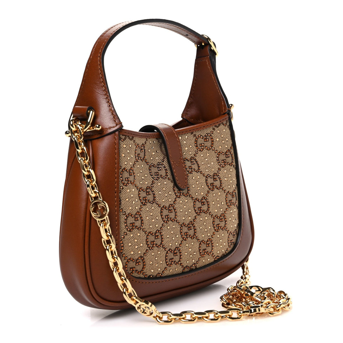 Mini Calfskin Canvas Hobo Bag