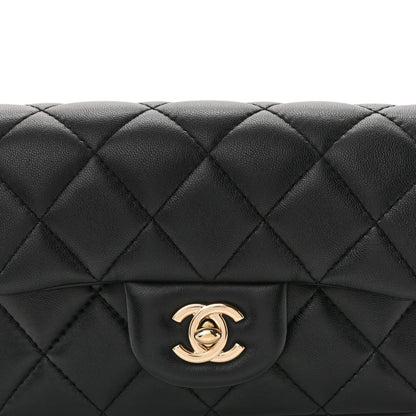 Mini Quilted Lambskin Belt Bag - Black