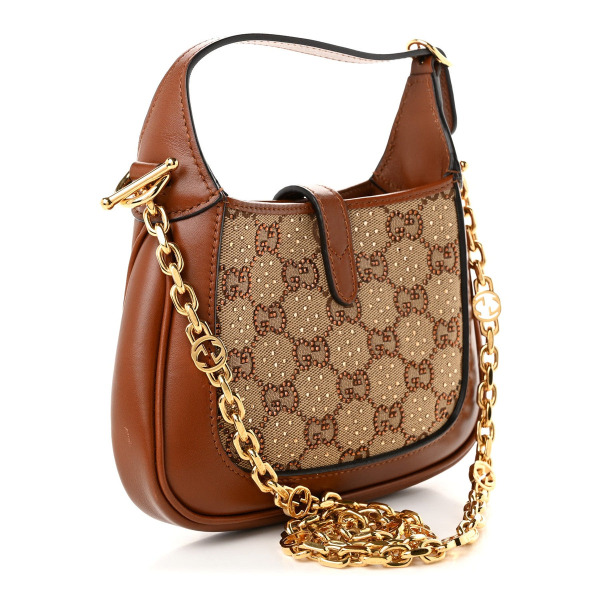 Mini Calfskin Canvas Hobo Bag