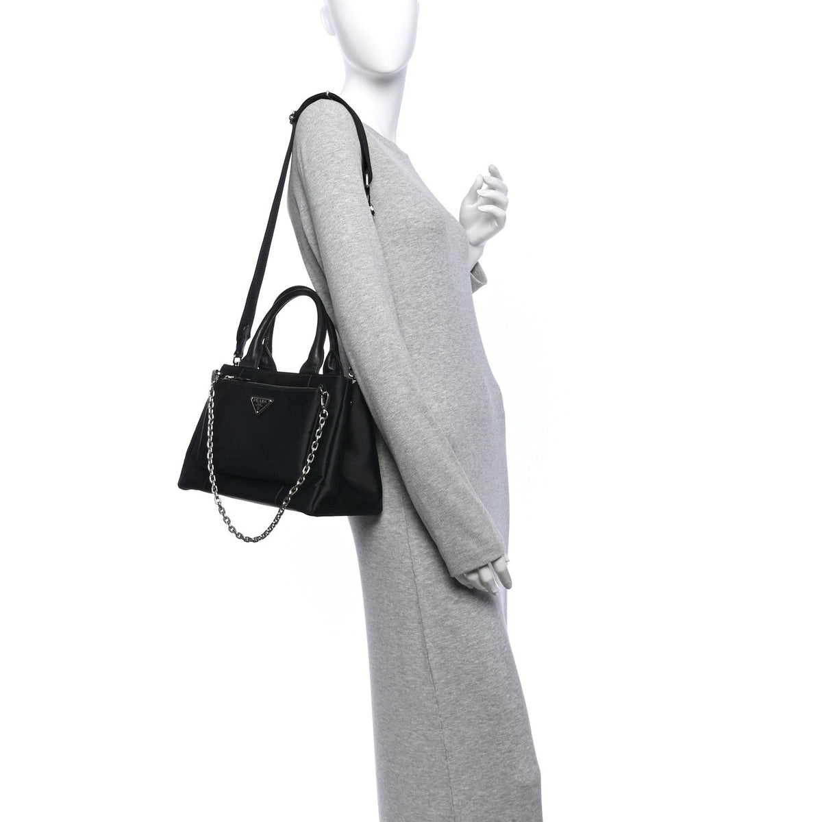 Nylon Nappa Tote Bag - Black