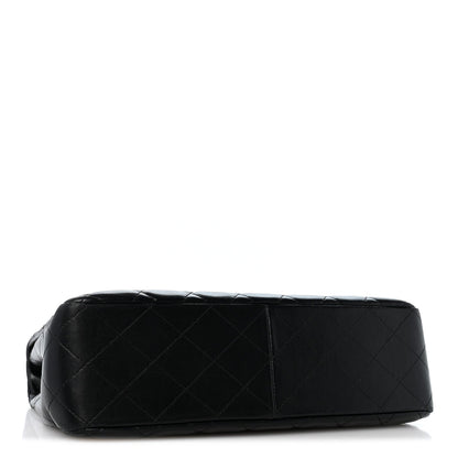 Quilted Lambskin Flap Shoulder Bag - Black