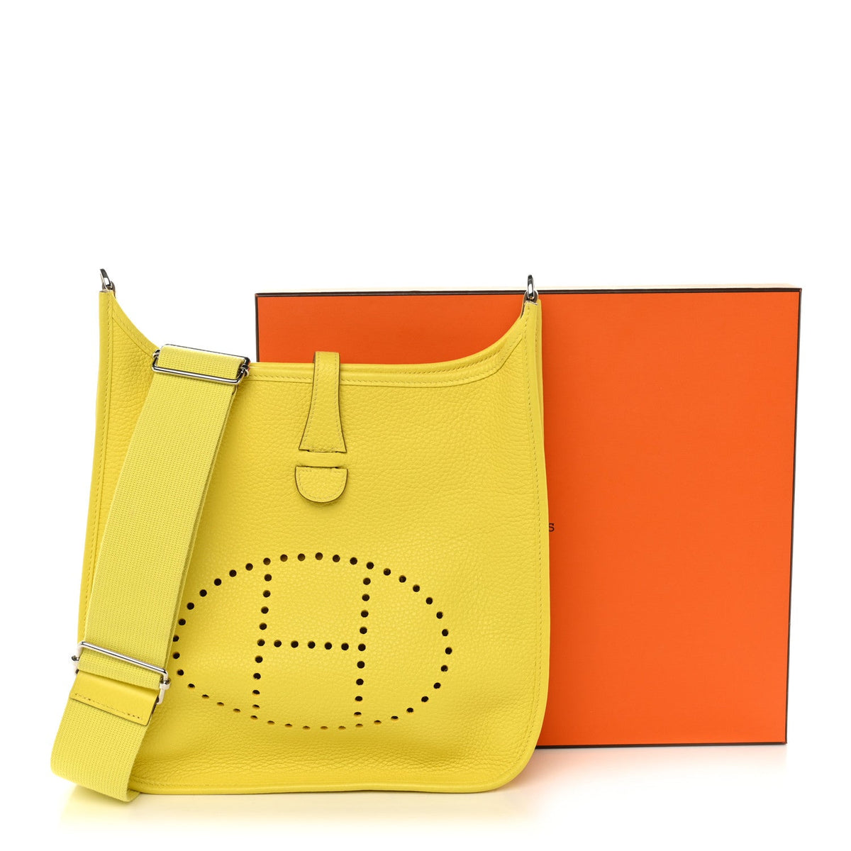 Taurillon Clemence Evelyne Iii Pm Lime Handbag