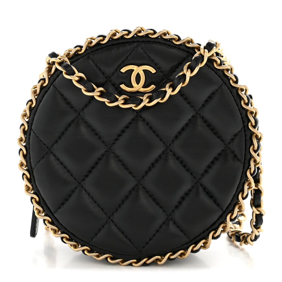 Quilted Lambskin Clutch Bag - Black