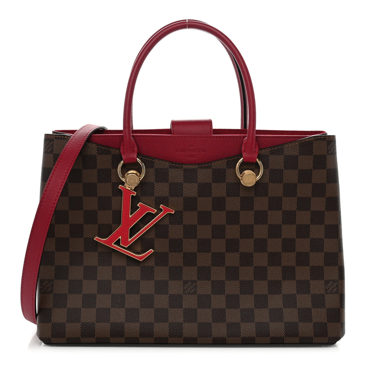 Damier Ebene Lv Riverside Lie De Vin Handbag