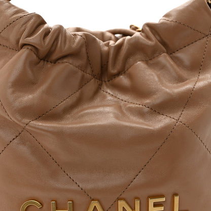 Mini Quilted Calfskin Handbag - Beige