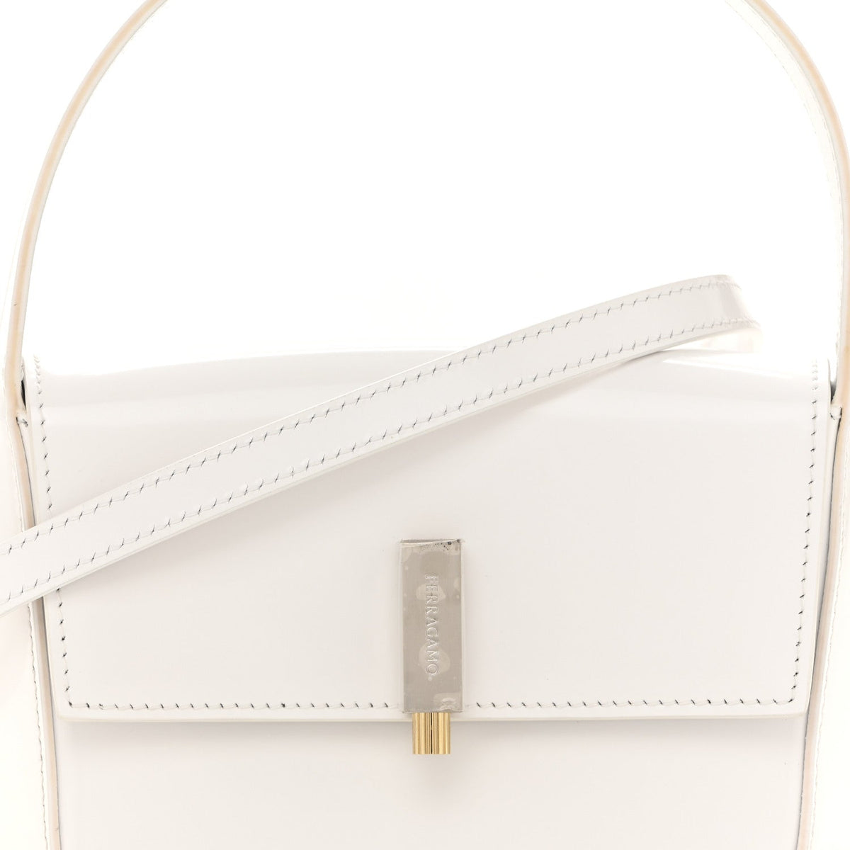 Mini Calfskin Shoulder Bag - White
